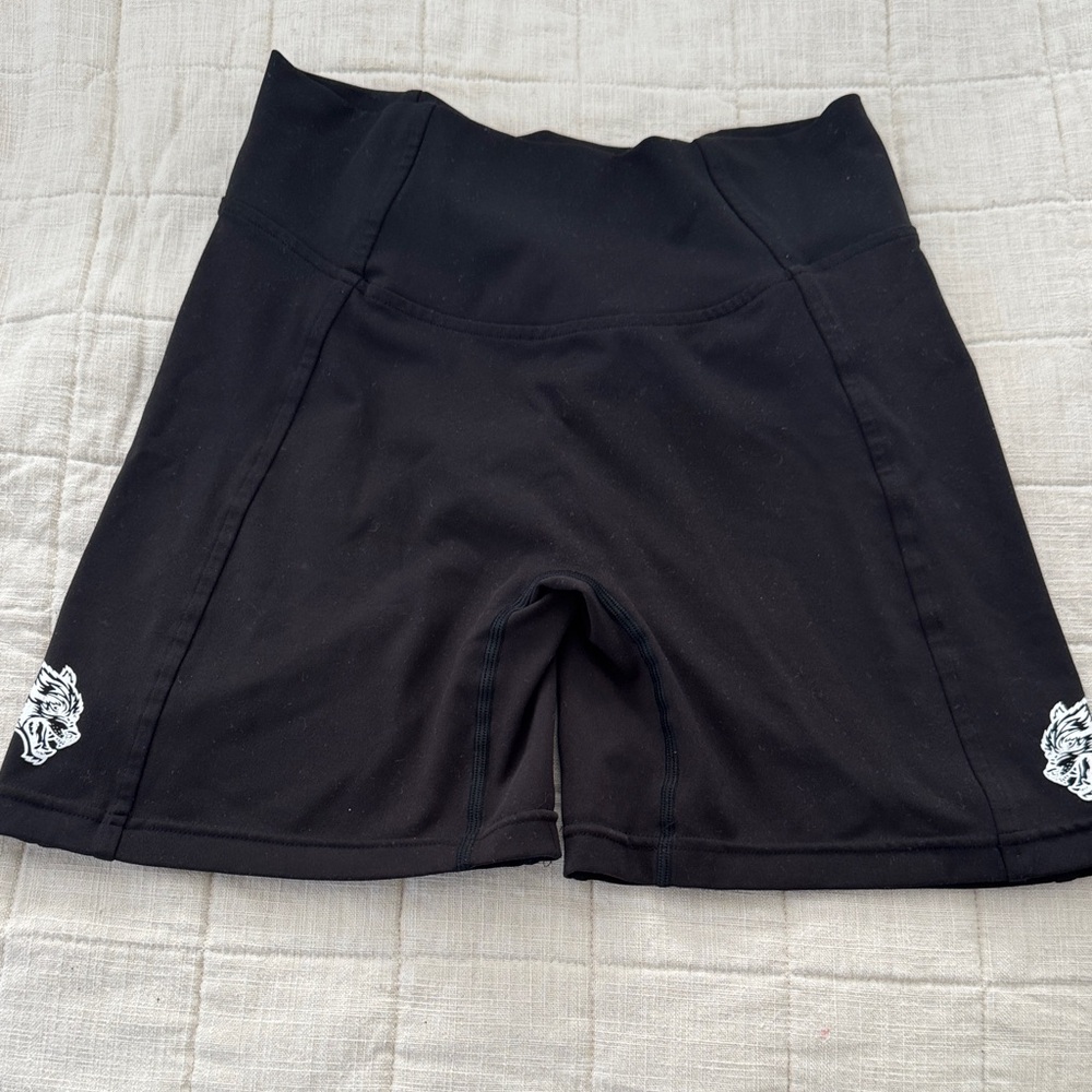 Darc Sport Black High-Rise Bike Shorts with Side Logo